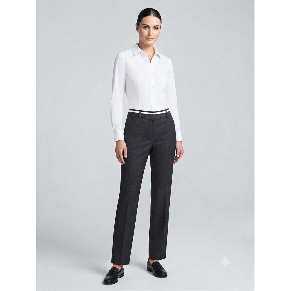 Ellen Tracy Women's Wool Blend Pants Size 8 Dark Gray Pleated Dress‎ Trousers